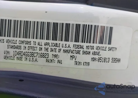 2011 Dodge Durango Crew z USA, uszkodzony, nr VIN 1D4RD4GG3BC716823